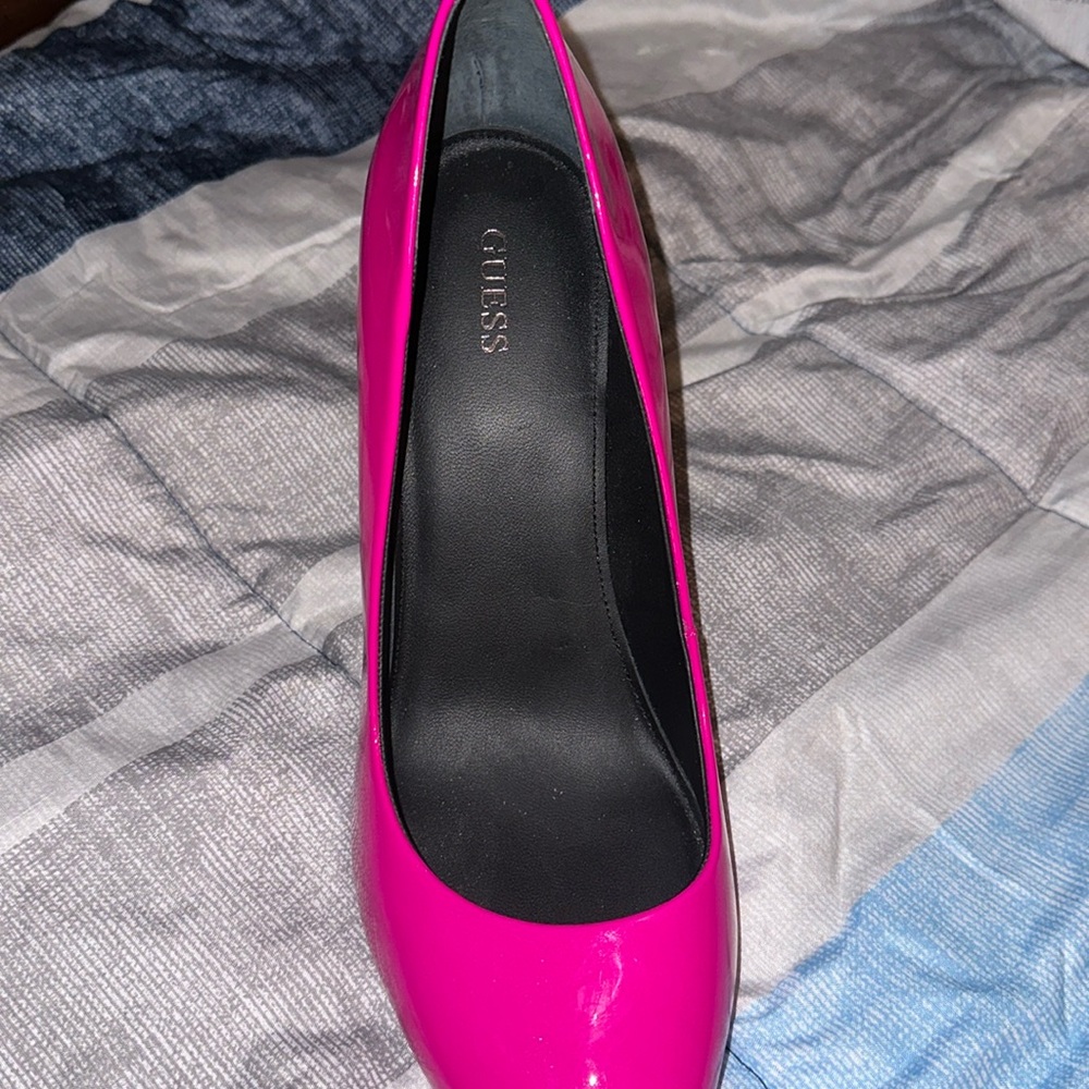 Beautiful Heels are fuchsia pink, run true to size